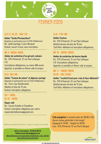 Hellemmes zéro déchet - Programme de février