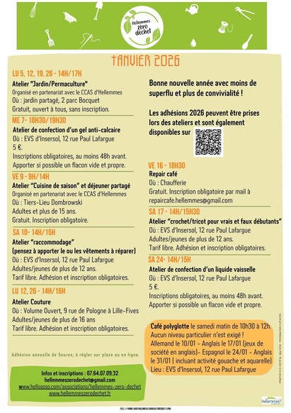 Hellemmes zéro déchet - Programme de janvier