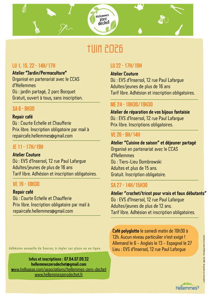 Hellemmes zéro déchet - Programme de juin