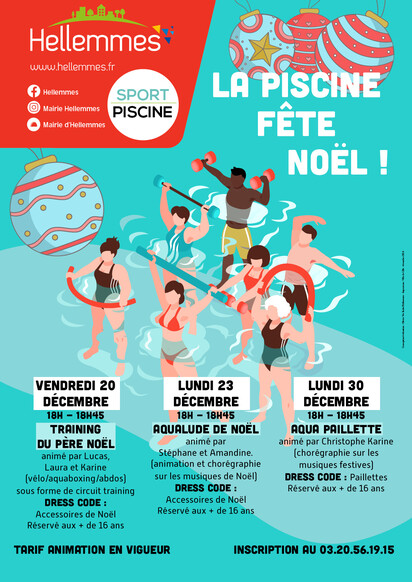 La piscine fête Noël - Les 20, 23 et 30/12