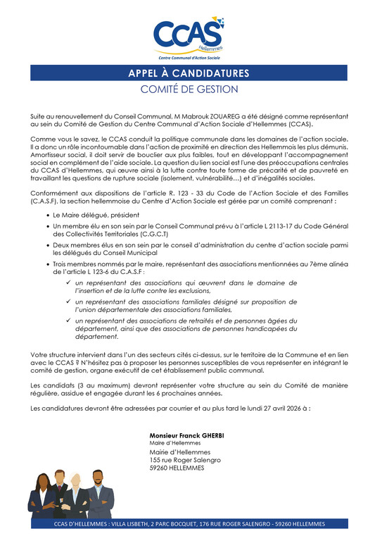 CCAS - Appel à candidature 2026